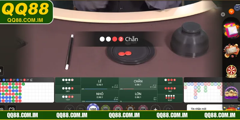 Hội viên tiến hành đặt tiền vào các cửa cược hiện trên màn hình